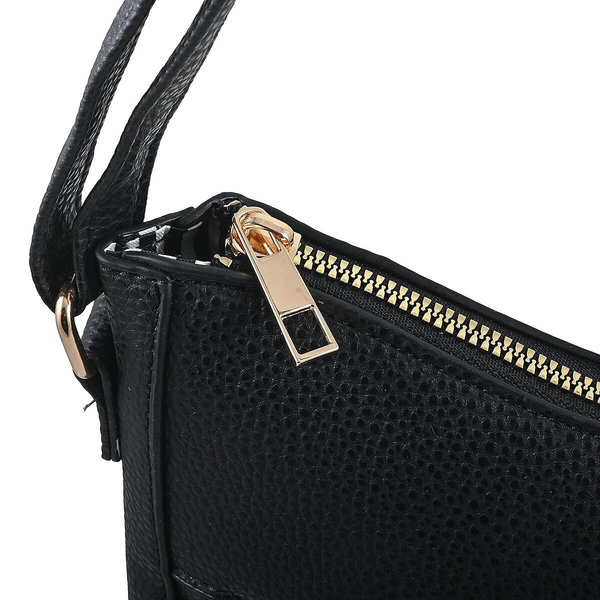 Alexis Bendel Black Faux Leather Shoulder Bag image number 3