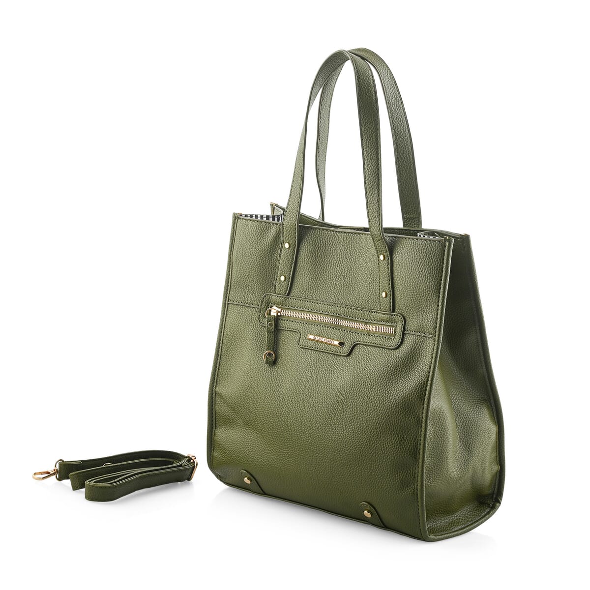 Alexis Bendel Olive Faux Leather Shoulder Bag with Top Handle image number 2