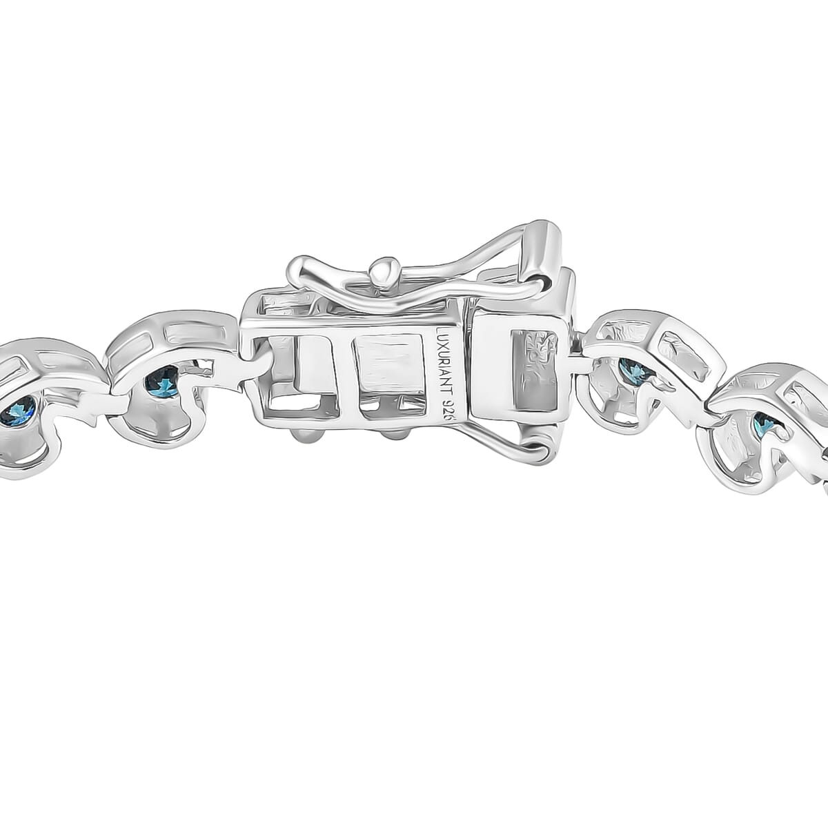 Luxuriant Lab Grown Blue Diamond (IR) 2.80 ctw Waves of Light Bracelet in Rhodium Over Sterling Silv (6.50 In)  image number 3