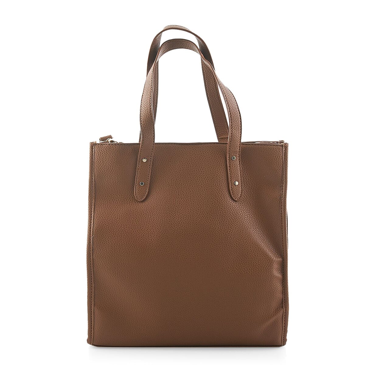 Alexis Bendel Brown Faux Leather Shoulder Bag with Top Handle image number 3