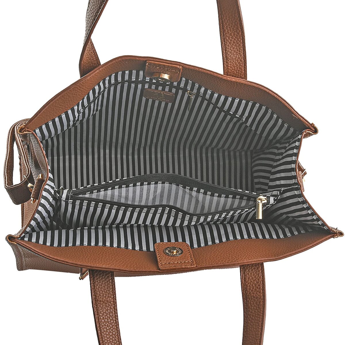 Alexis Bendel Brown Faux Leather Shoulder Bag with Top Handle image number 5