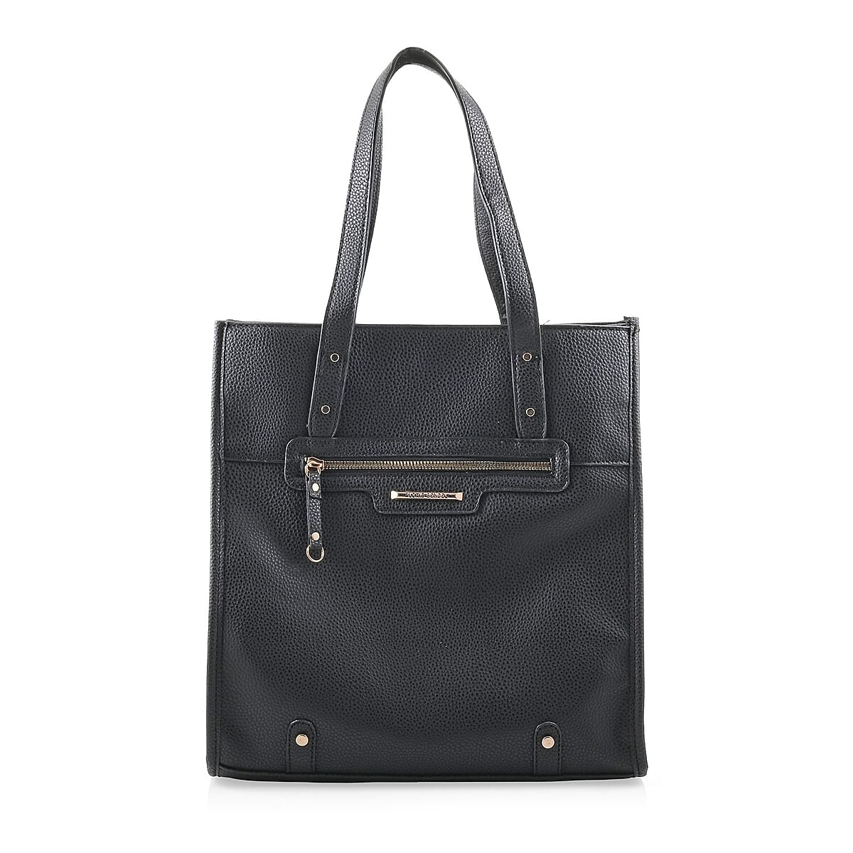 Alexis Bendel Black Faux Leather Shoulder Bag with Top Handle image number 0