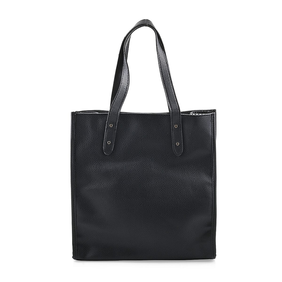 Alexis Bendel Black Faux Leather Shoulder Bag with Top Handle image number 1