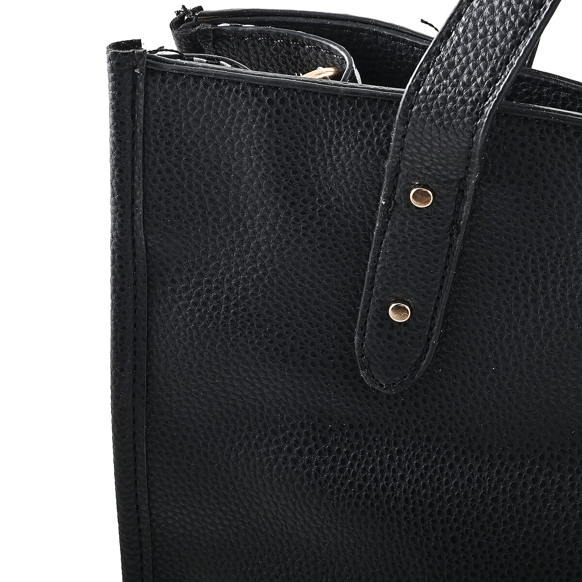 Alexis Bendel Black Faux Leather Shoulder Bag with Top Handle image number 5