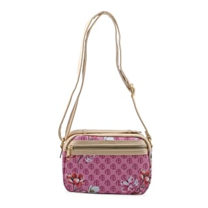 Alexis Bendel Raspberry Floral Faux Leather Crossbody Bag