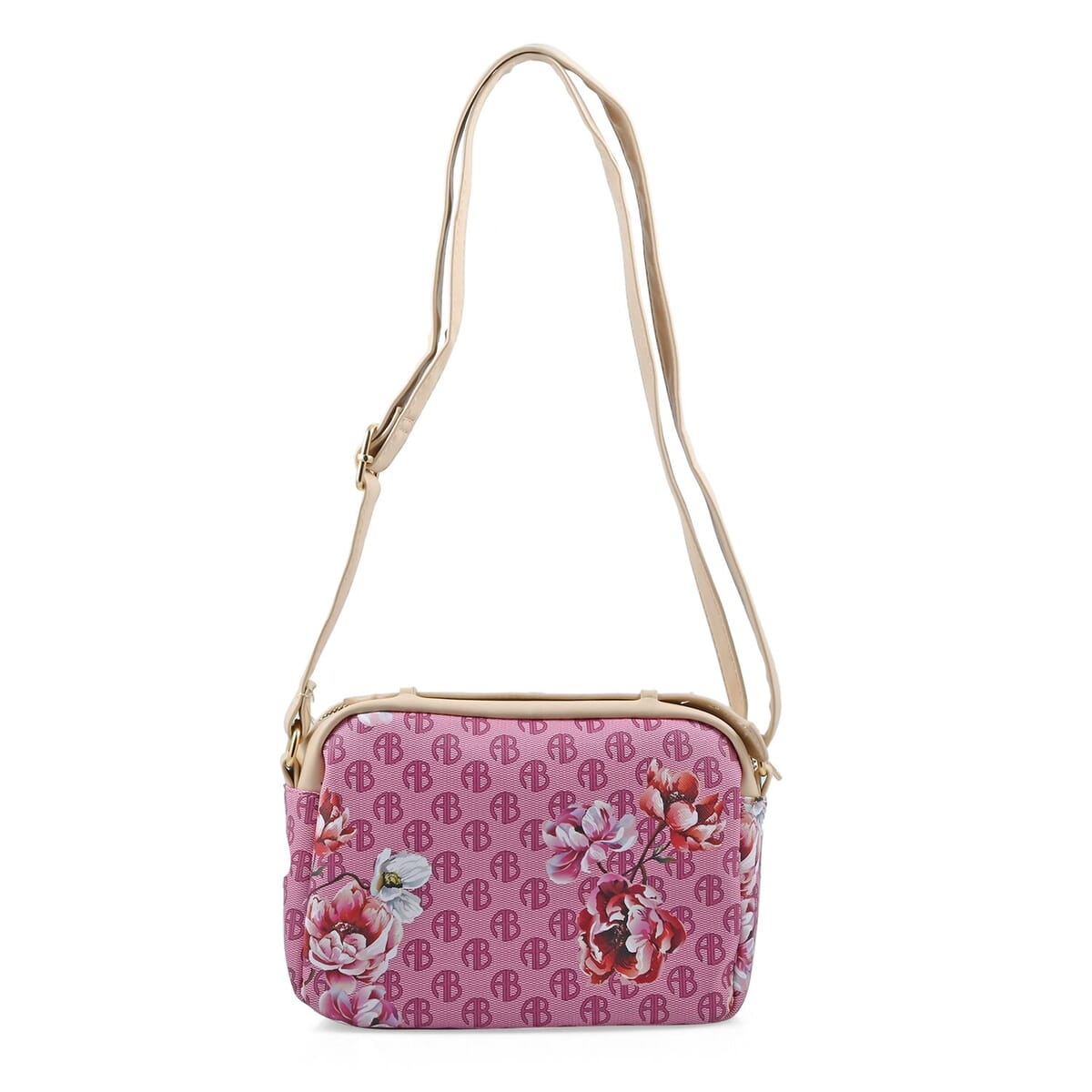 Alexis Bendel Raspberry Floral Faux Leather Crossbody Bag image number 1