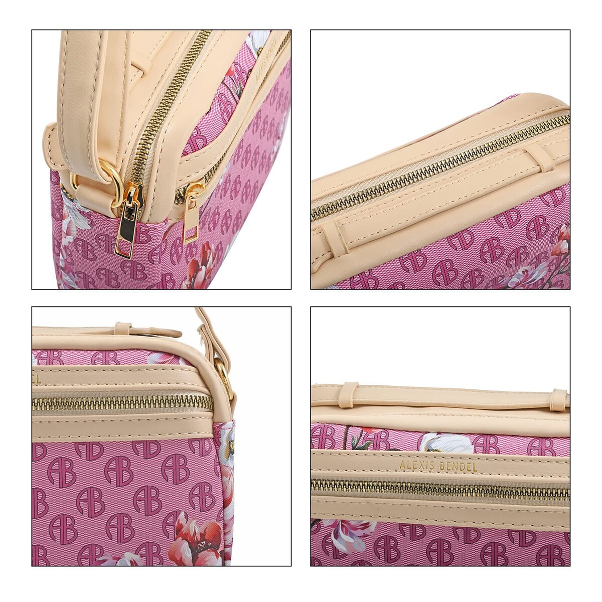 Alexis Bendel Raspberry Floral Faux Leather Crossbody Bag image number 4