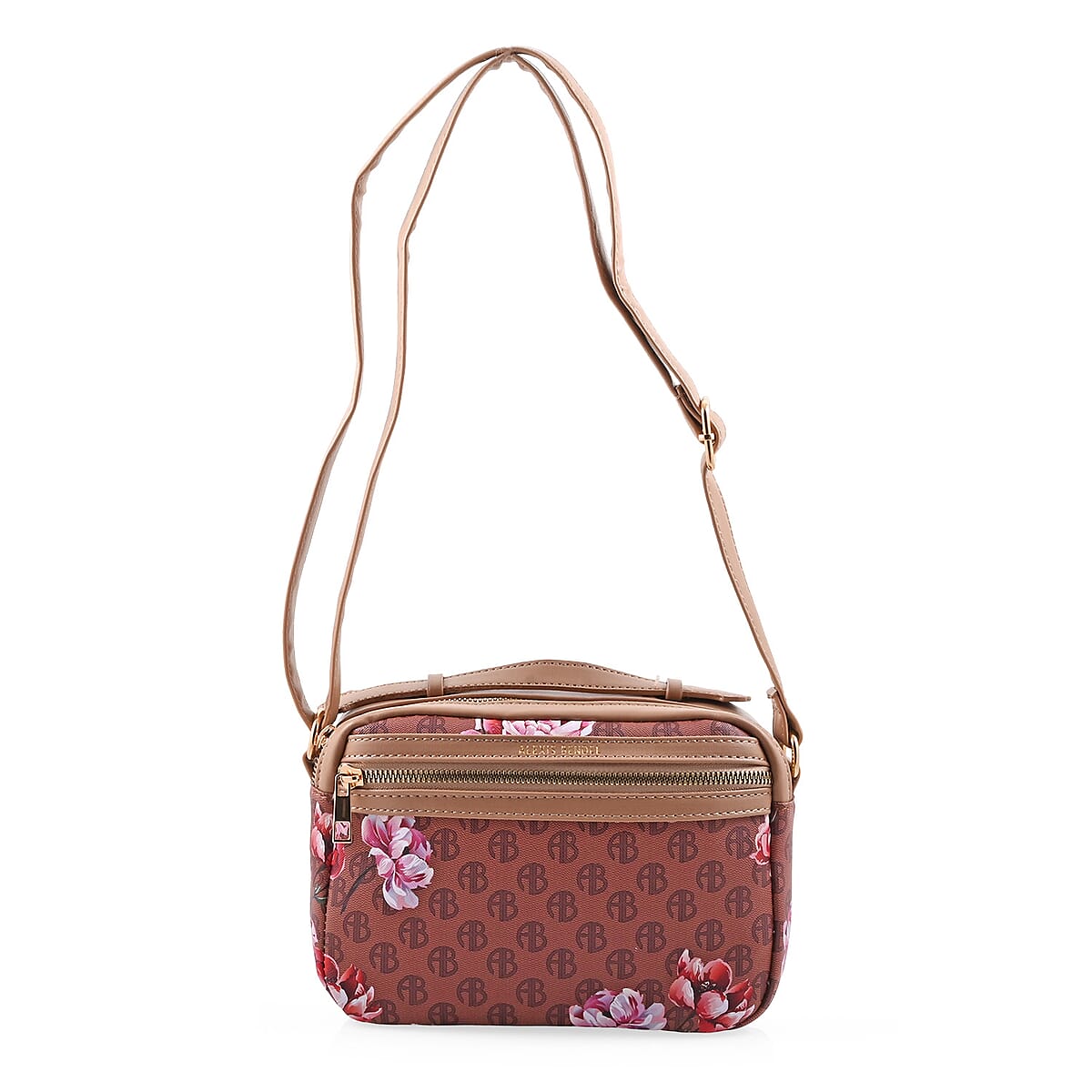 Alexis Bendel Brown Floral Faux Leather Crossbody Bag image number 0