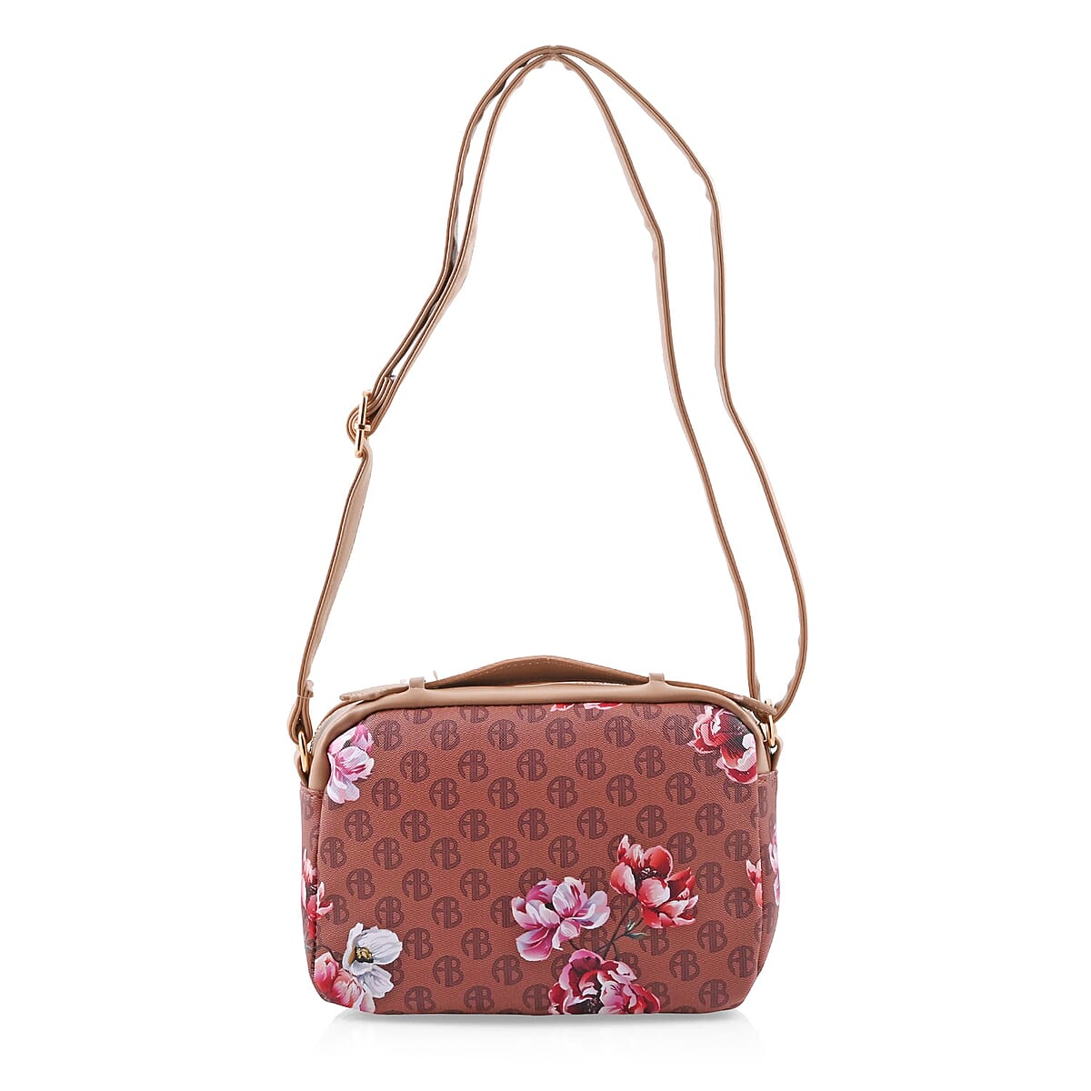 Alexis Bendel Brown Floral Faux Leather Crossbody Bag image number 1