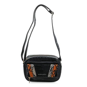 Alexis Bendel Black Faux Leather Crossbody Bag