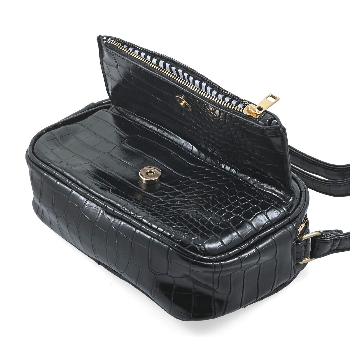 Alexis Bendel Black Faux Leather Crossbody Bag image number 2