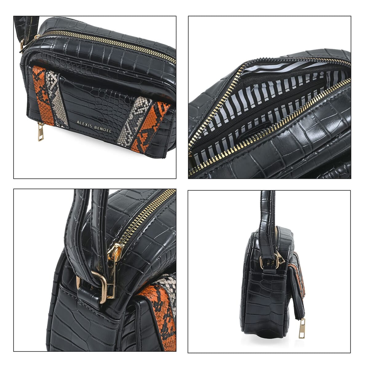 Alexis Bendel Black Faux Leather Crossbody Bag image number 4