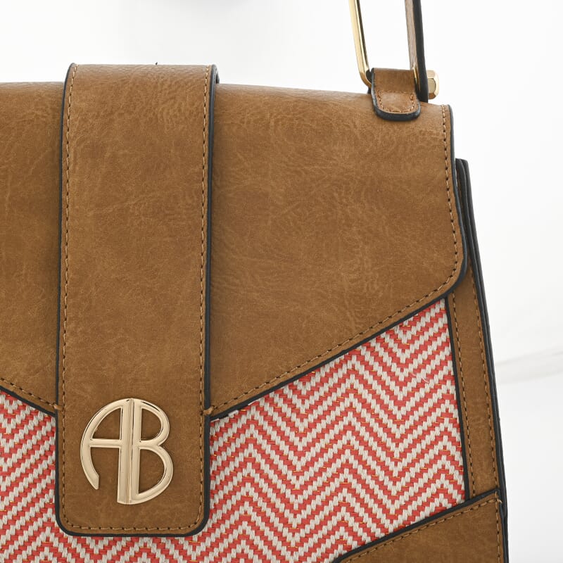 Alexis Bendel Pink Faux Leather Crossbody Bag