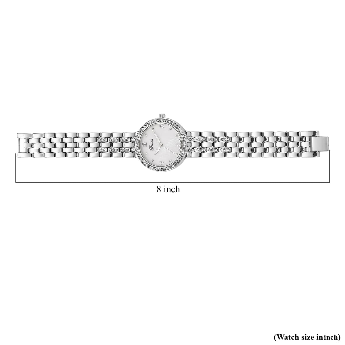 Genoa Austrian Crystal Japanese Movement Watch in Silvertone image number 6