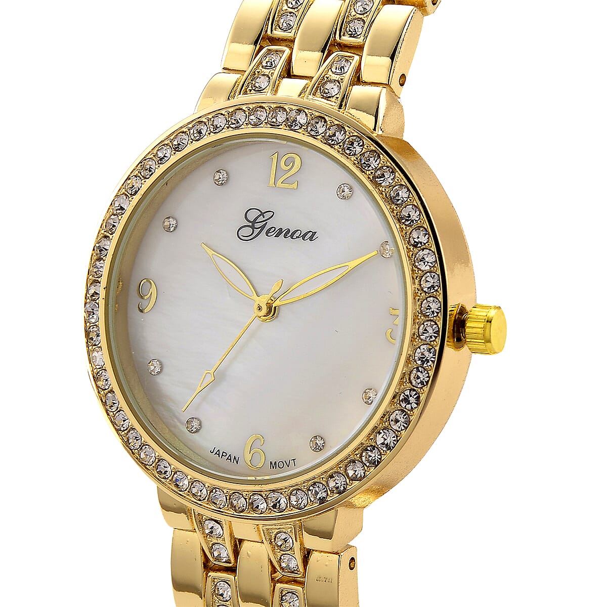 Genoa Austrian Crystal Japanese Movement Watch in Goldtone image number 3