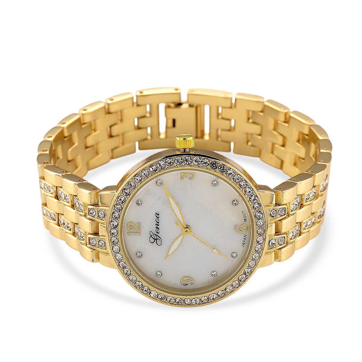 Genoa Austrian Crystal Japanese Movement Watch in Goldtone image number 4