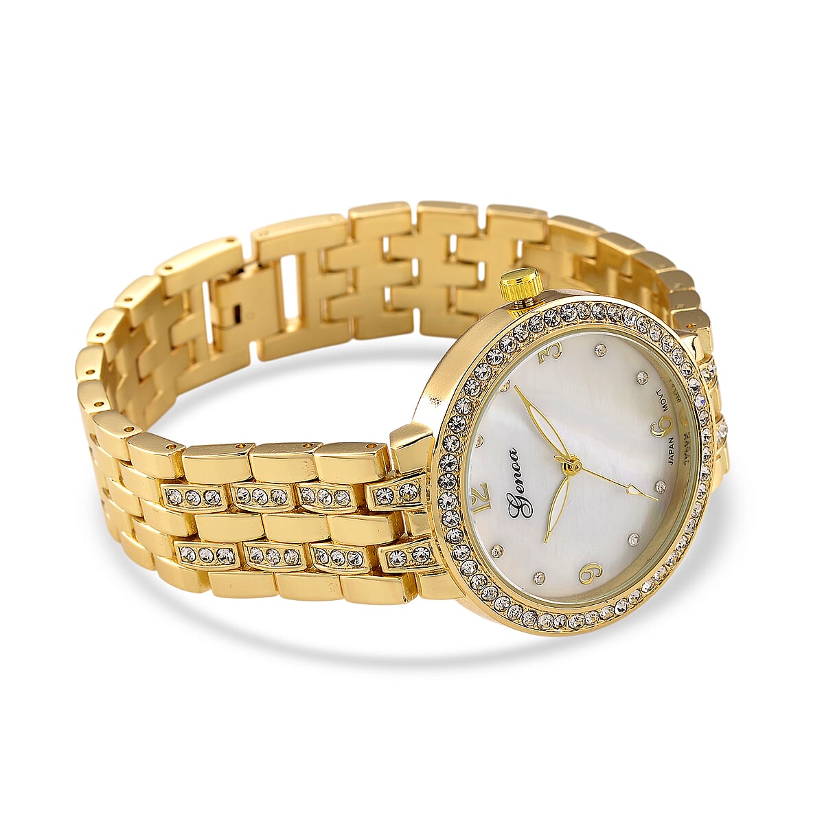 Genoa Austrian Crystal Japanese Movement Watch in Goldtone image number 5