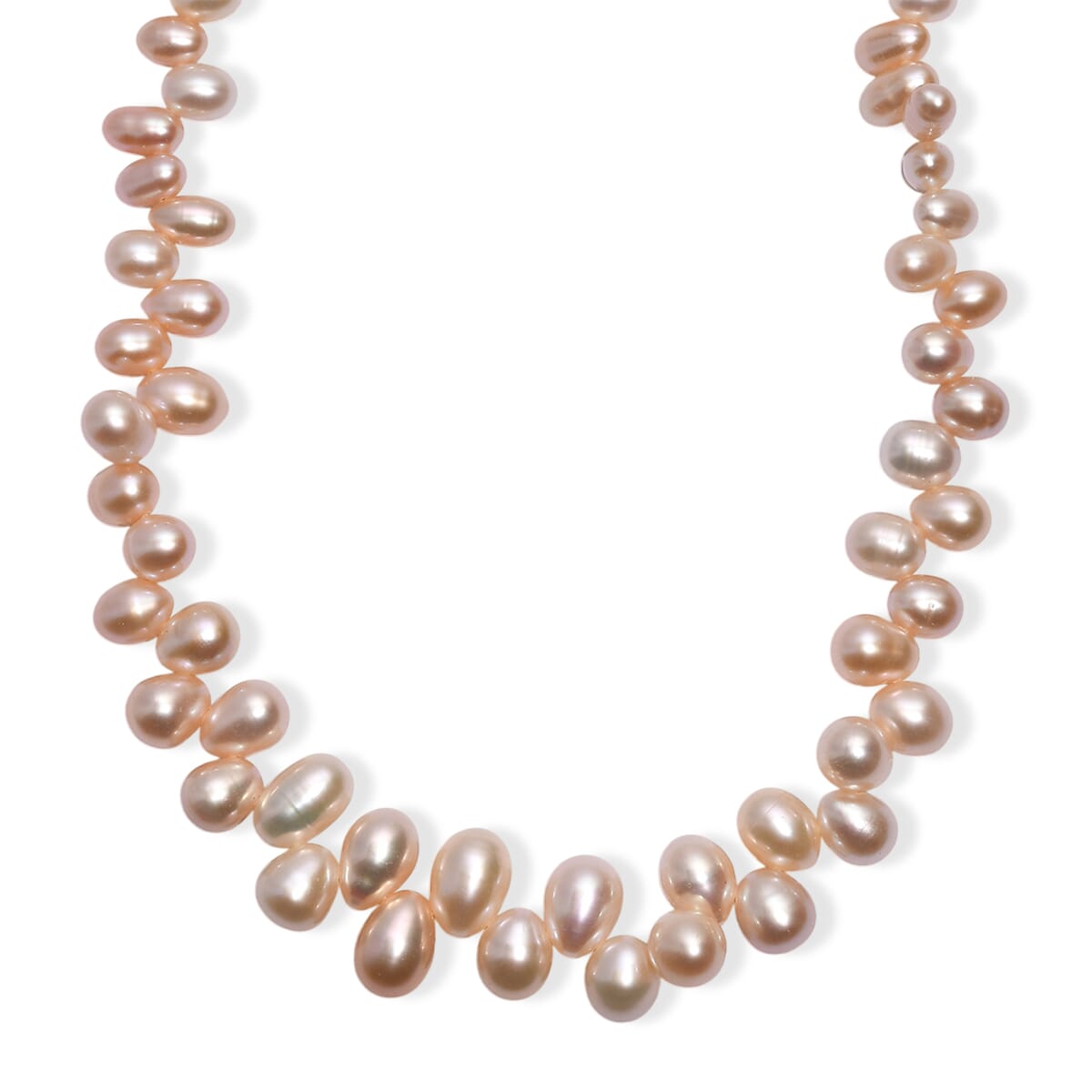 Peach Freshwater Pearl Necklace 18 Inches in 18K Vermeil Yellow Gold Over Sterling Silver image number 0