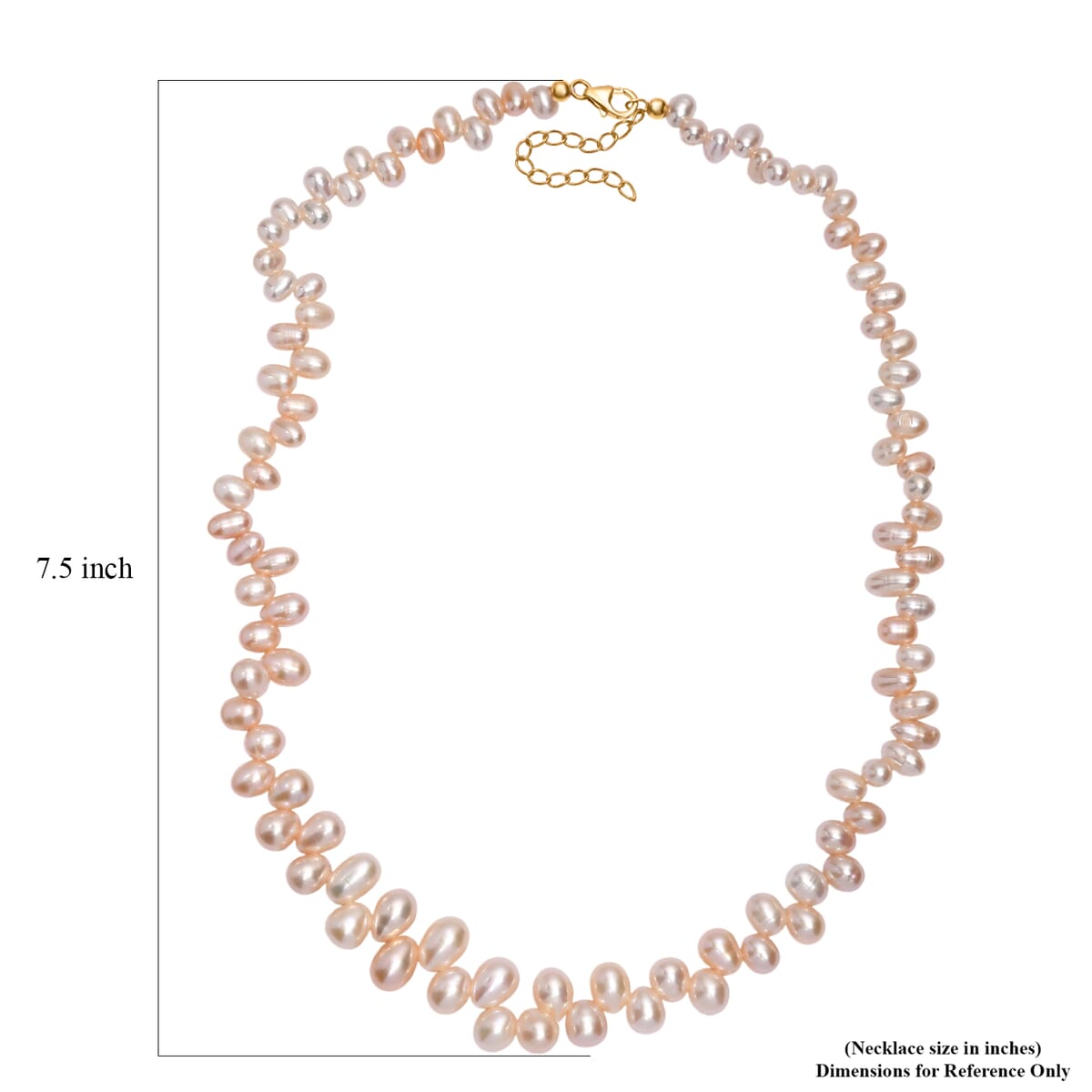 White Freshwater Pearl and Morro Redondo Pink Tourmaline 18 Ctw Necklace 18 Inches in 18K Vermeil Rose Gold Over Sterling Silver image number 5