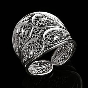 Artistry Tarakashi Collection Filigree Ring in Sterling Silver (Size 10.0) 5.50 Grams