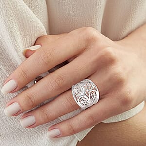 Artistry Tarakashi Collection Filigree Ring in Sterling Silver (Size 10.0) 5.50 Grams