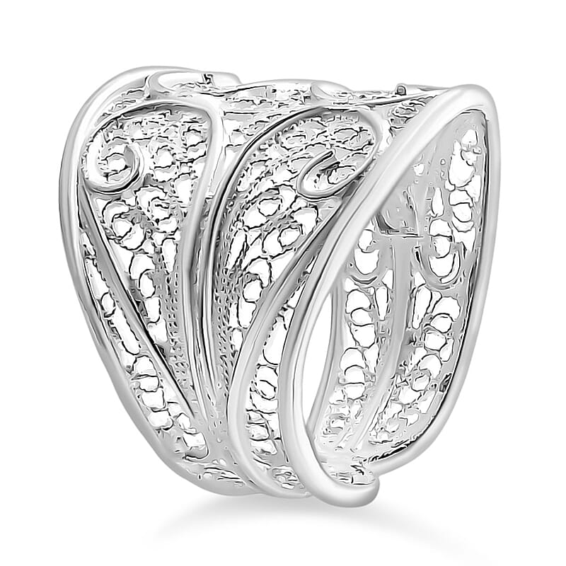 Artistry Tarakashi Collection Filigree Ring in Sterling Silver (Size 11.0) 5.50 Grams