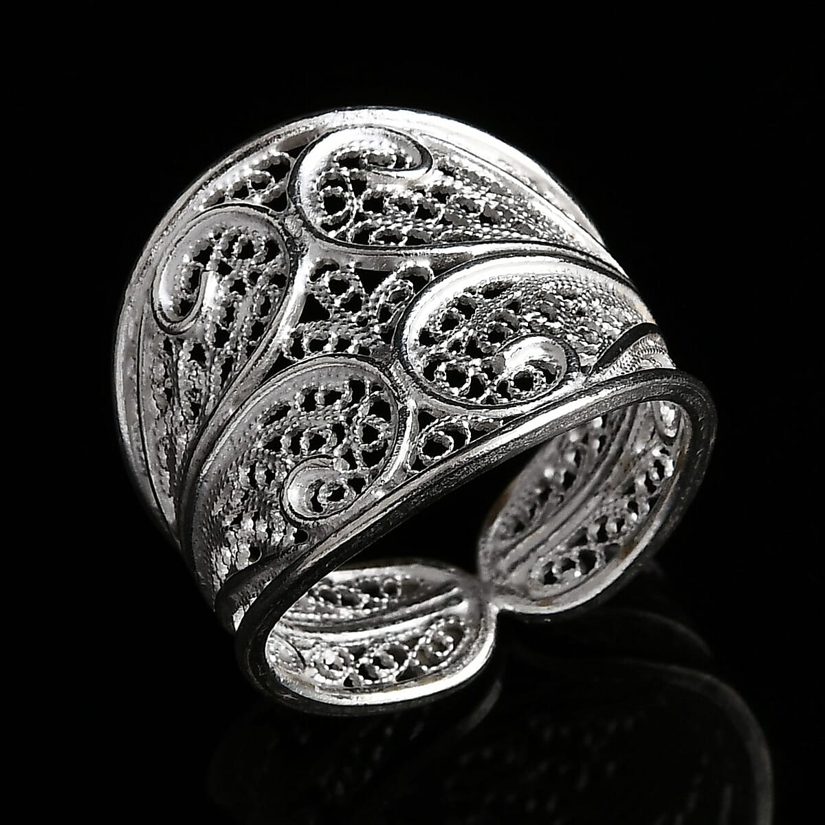 Artistry Tarakashi Collection Filigree Ring in Sterling Silver (Size 6.0) 5.50 Grams image number 1