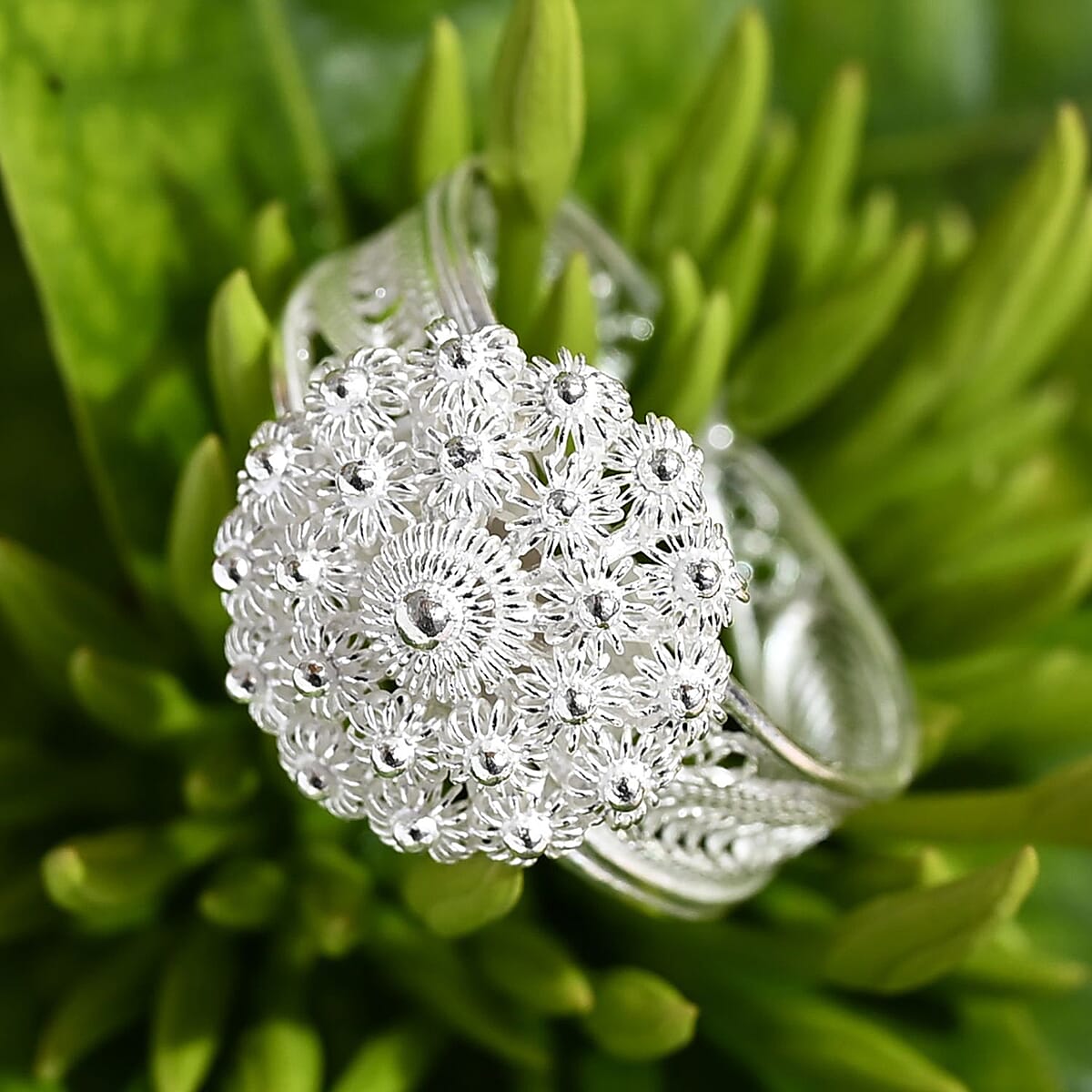 Artistry Tarakashi Collection Sterling Silver Floral Ring (Size 11.0) (4.10 g) image number 1