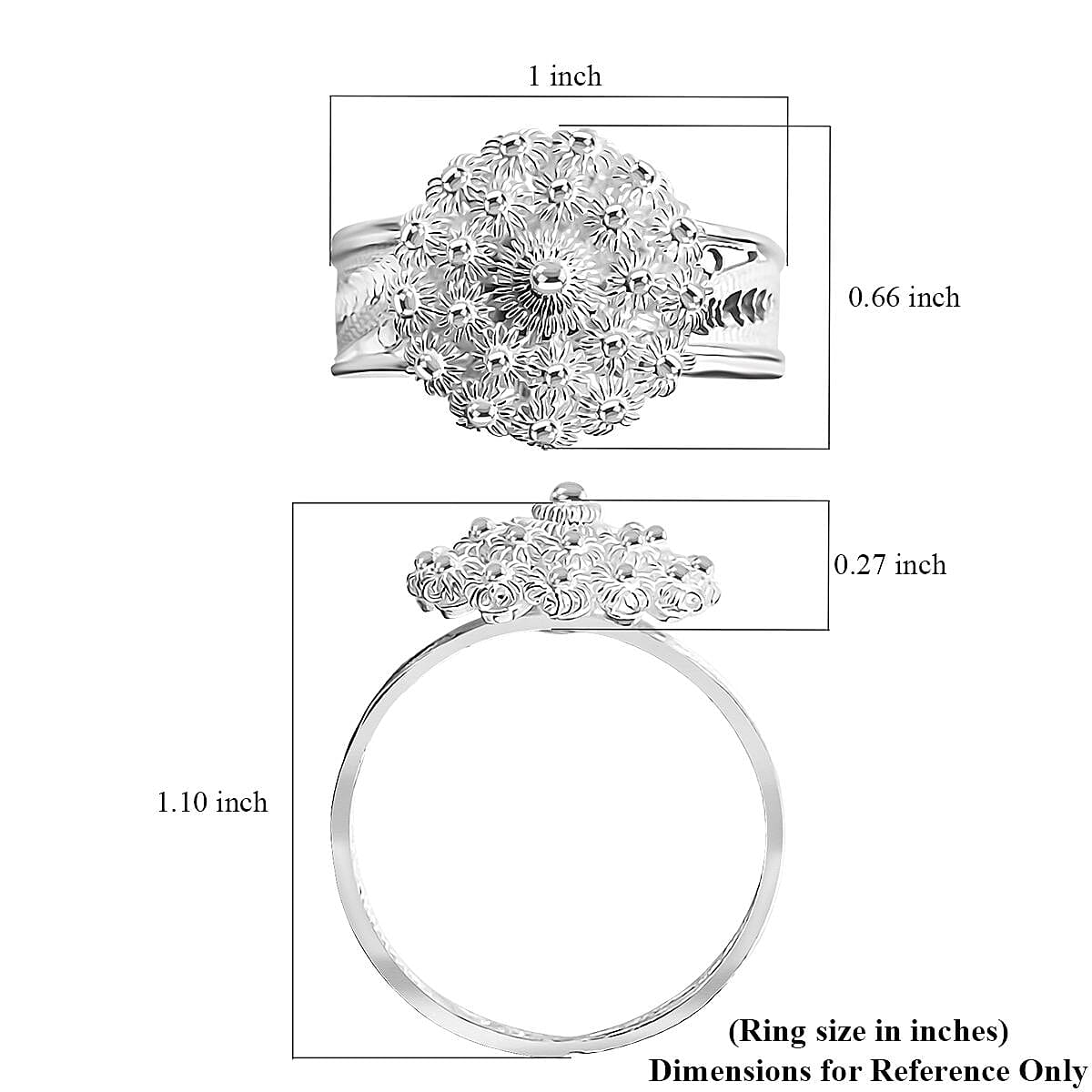 Artistry Tarakashi Collection Sterling Silver Floral Ring (Size 6.0) (4.10 g) image number 5