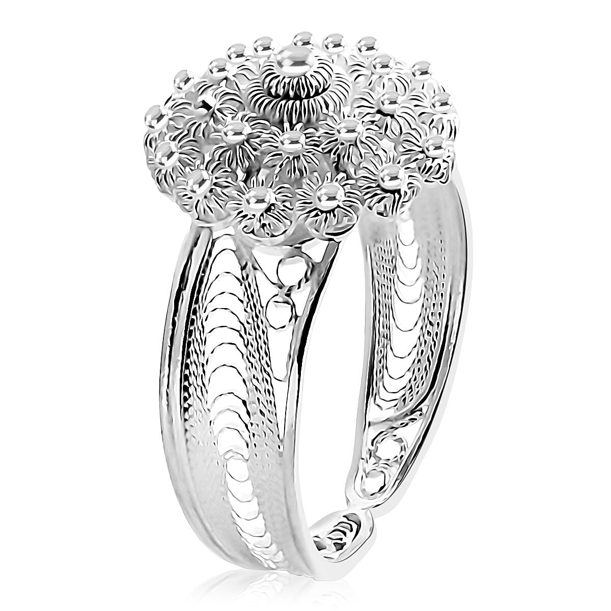 Artistry Tarakashi Collection Sterling Silver Floral Ring (Size 7.0) (4.10 g) image number 3
