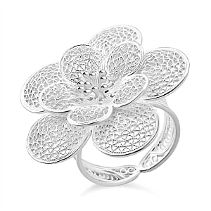 Artistry Tarakashi Collection Floral Ring in Sterling Silver (Size 10.0) 6.75 Grams