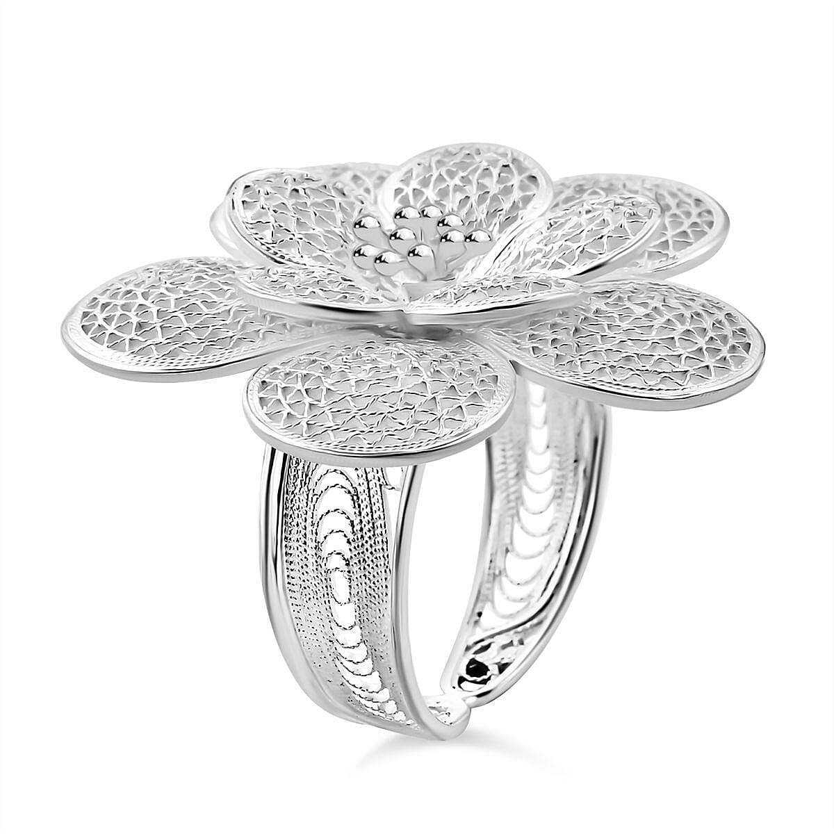 Artistry Tarakashi Collection Floral Ring in Sterling Silver (Size 10.0) 6.75 Grams image number 3