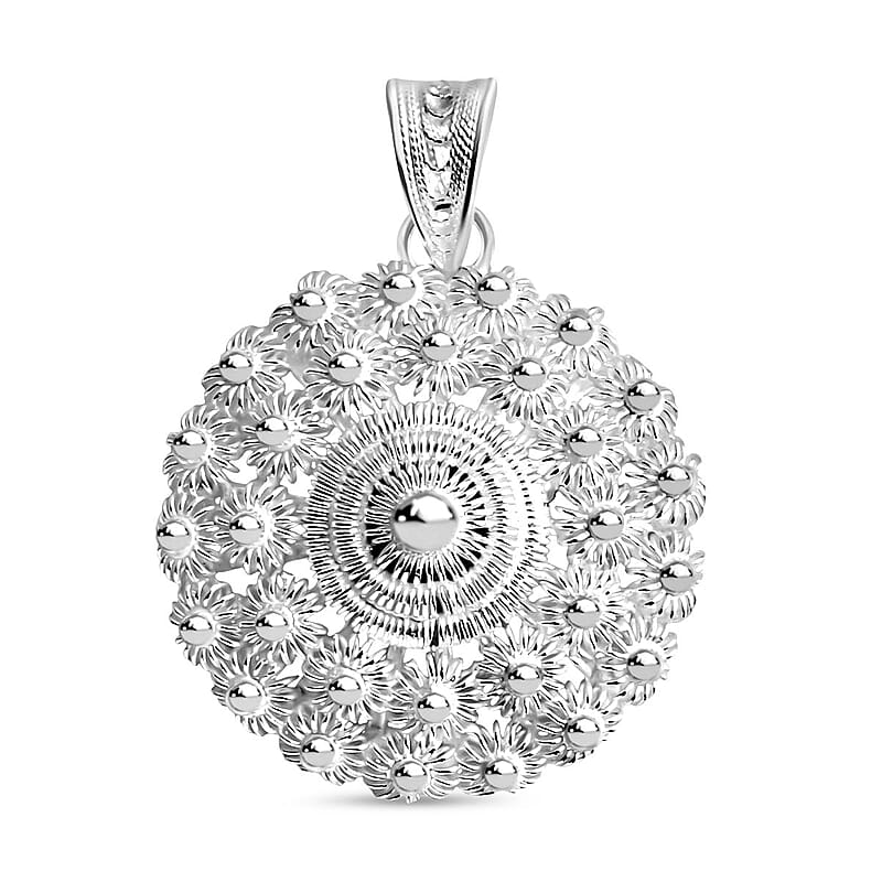 Artistry Tarakashi Collection Sterling Silver Floral Pendant without Chain (4.05 Grams)