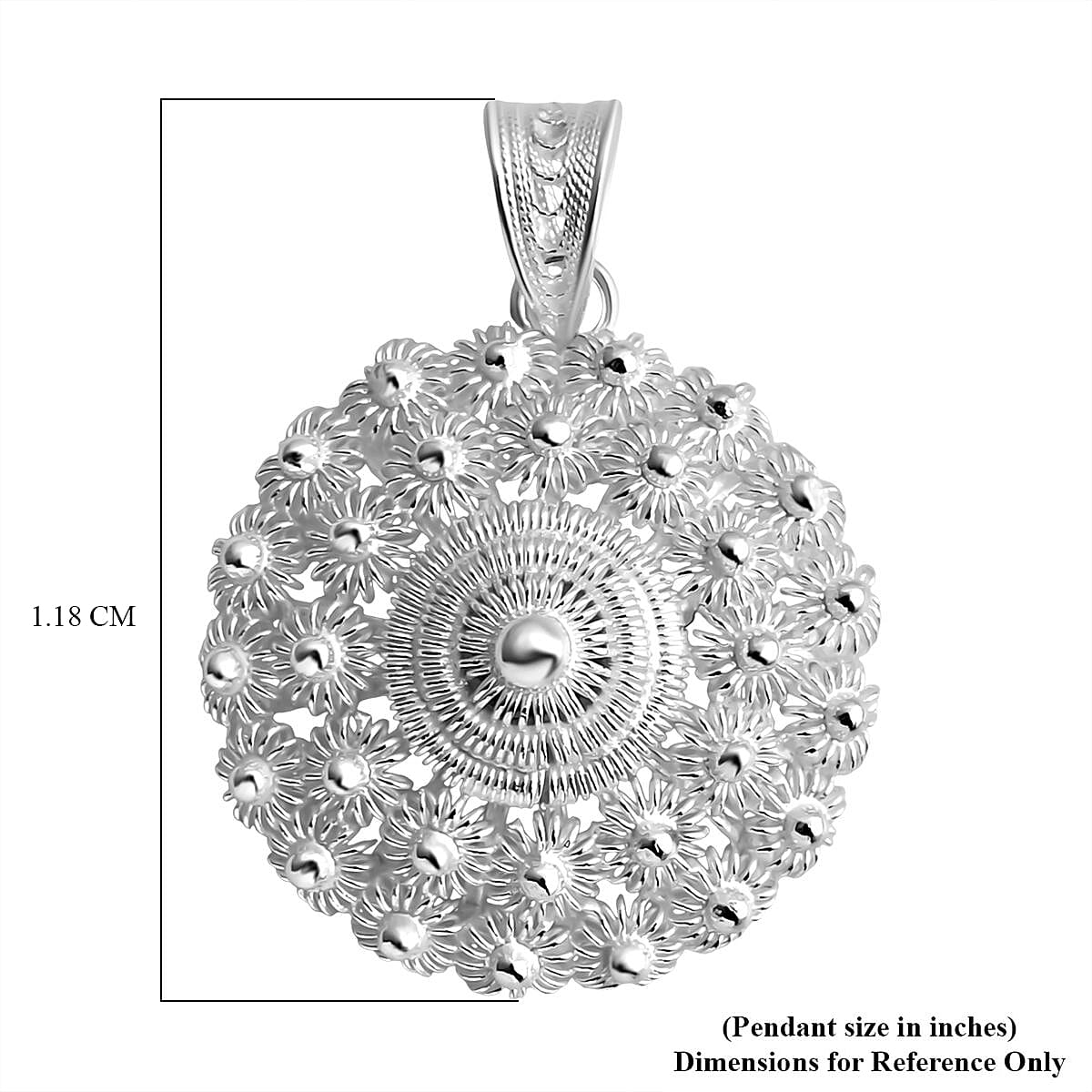 Artistry Tarakashi Collection Sterling Silver Floral Pendant (4.05 Grams) image number 5
