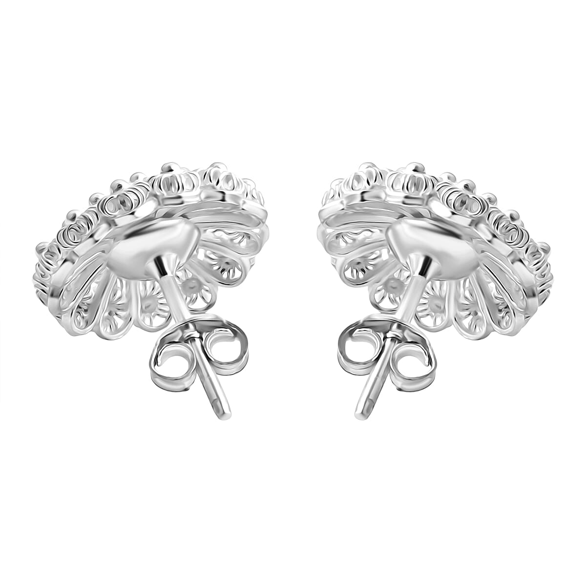 Artistry Tarakashi Collection Floral Earrings in Sterling Silver 4.50 Grams