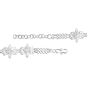 Artistry Tarakashi Collection Floral Bracelet in Sterling Silver (7.25 In) 8.80 Grams