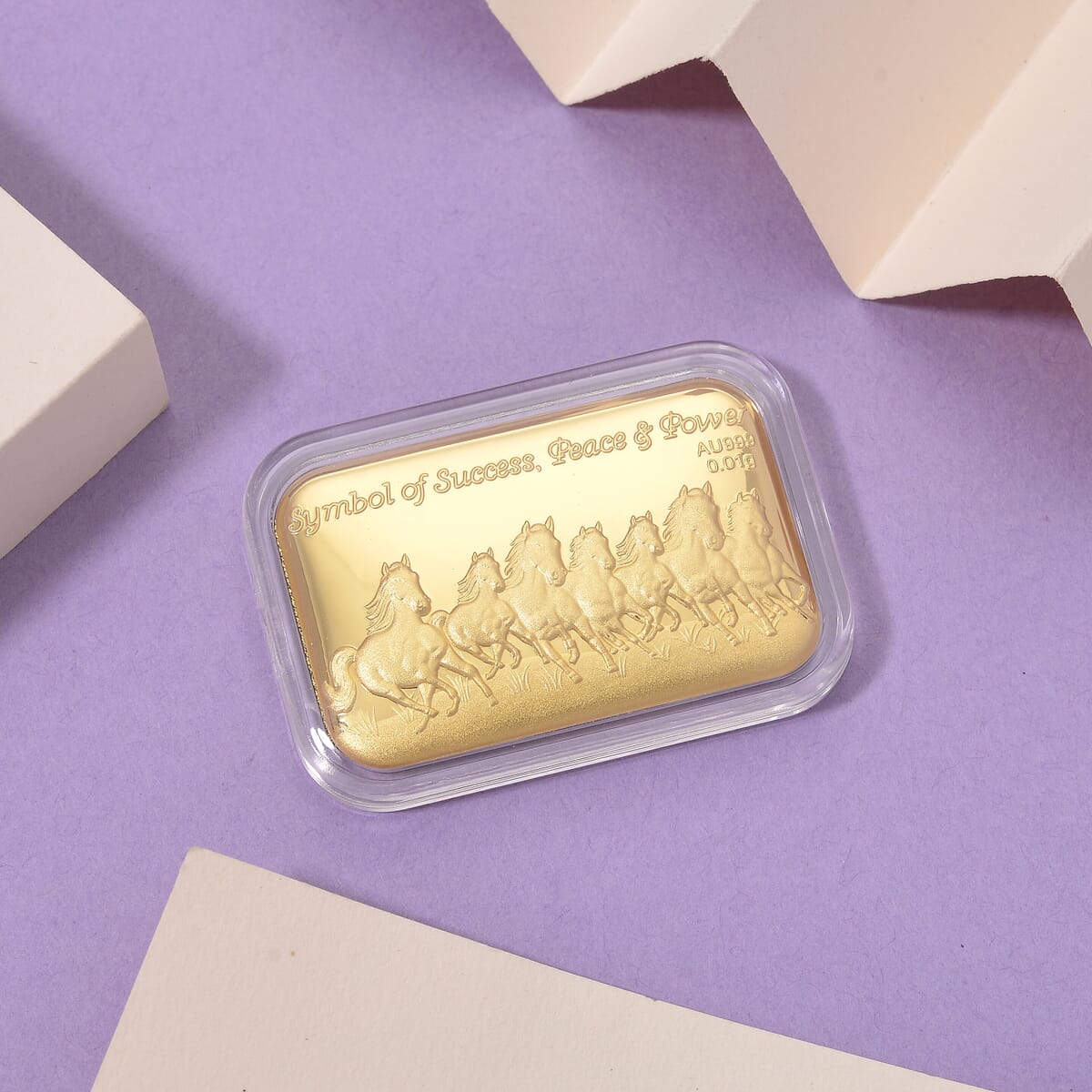24K Golden Blessing - Seven Horses Emboss Sheet 31x45.5mm 10mg image number 1