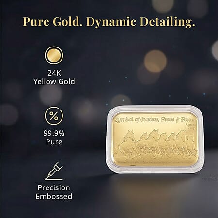 24K Golden Blessing - Seven Horses Emboss Sheet 31x45.5mm 10mg (Del. in 10-12 Days) - Product card gallery slide 2 (10178085323065)