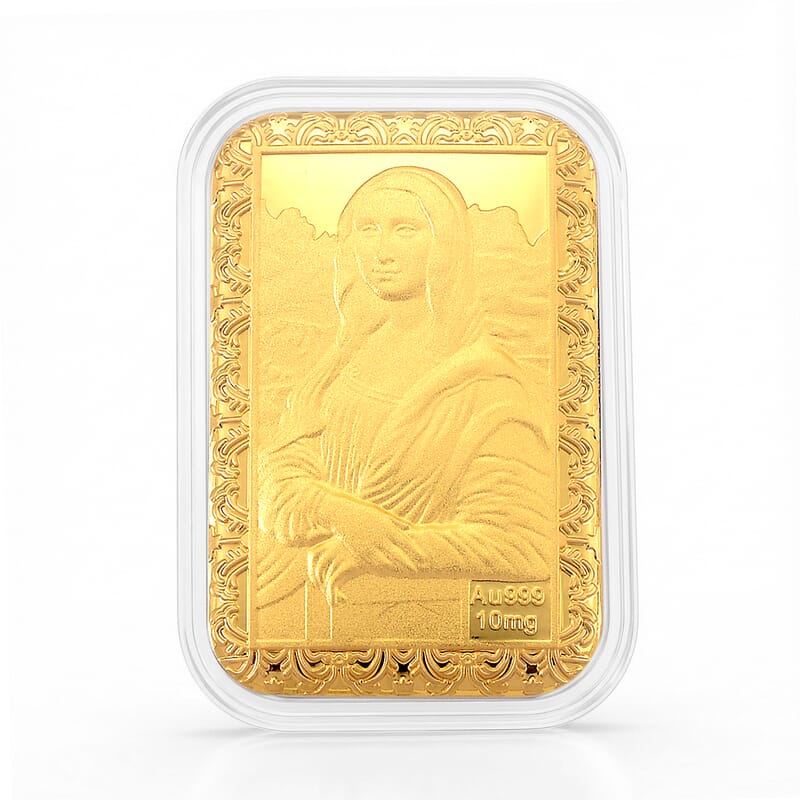 24K Golden Muse-The Mona Lisa Edition Emboss Sheet 31x45.5mm 10mg