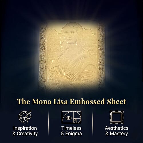24K Golden Muse-The Mona Lisa Edition Emboss Sheet 31x45.5mm 10mg - Product card gallery slide 3 (10178085355833)