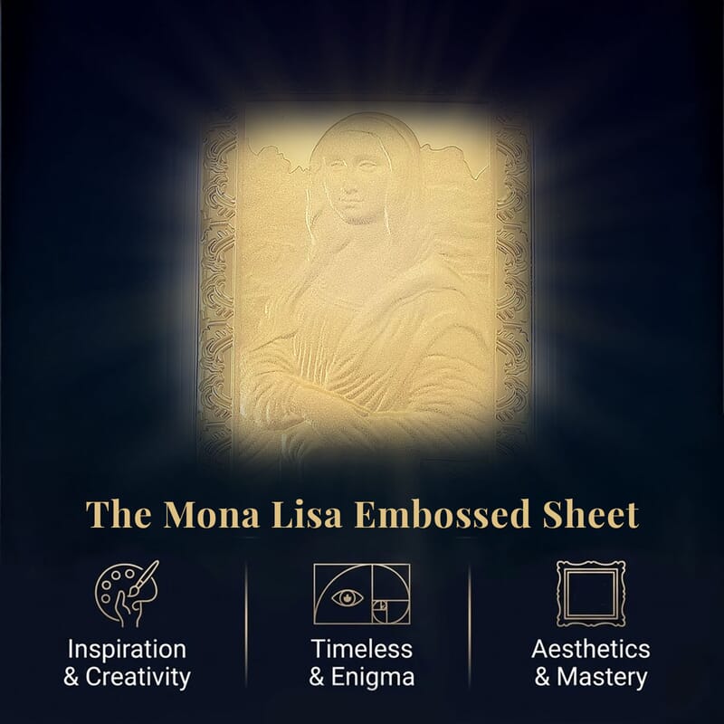 24K Golden Muse-The Mona Lisa Edition Emboss Sheet 31x45.5mm 10mg