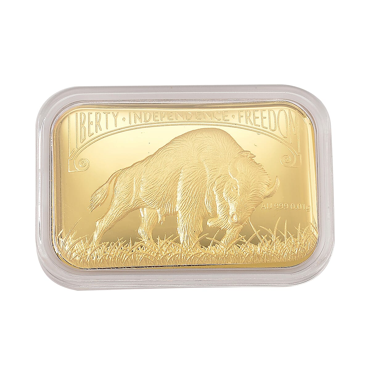 24K Golden Bison Tribute Emboss Sheet 31x45.5mm 10mg (Del. in 12-15 Days) image number 0