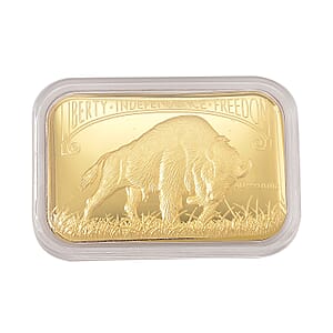 24K Golden Bison Tribute Emboss Sheet 31x45.5mm 10mg (Del. in 12-15 Days)