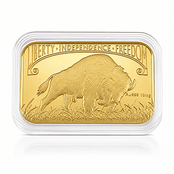 24K Golden Bison Tribute Embossed Sheet 31x45.5mm 10mg - Product card gallery slide 1 (10178085454137)
