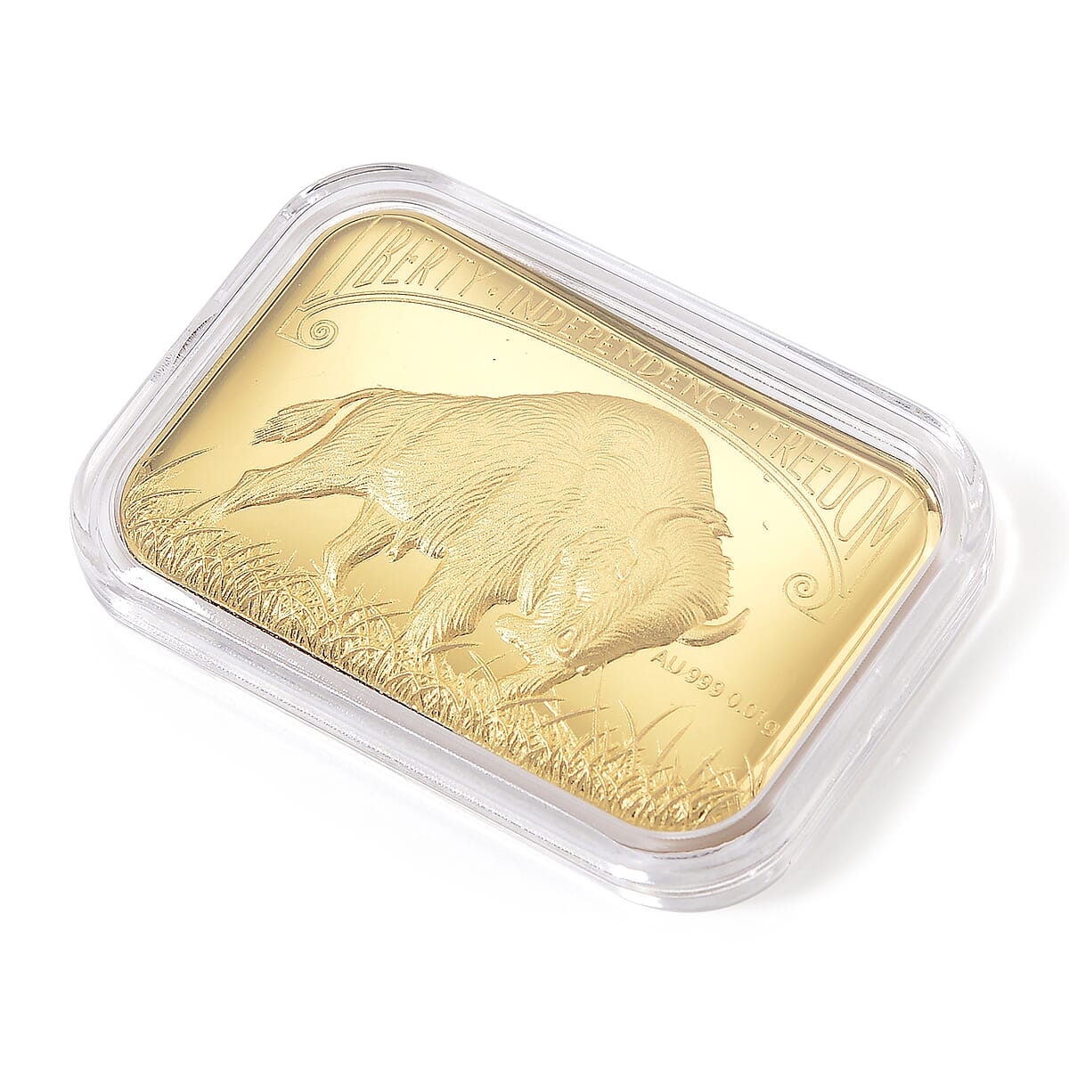 24K Golden Bison Tribute Emboss Sheet 31x45.5mm 10mg (Del. in 12-15 Days) image number 2