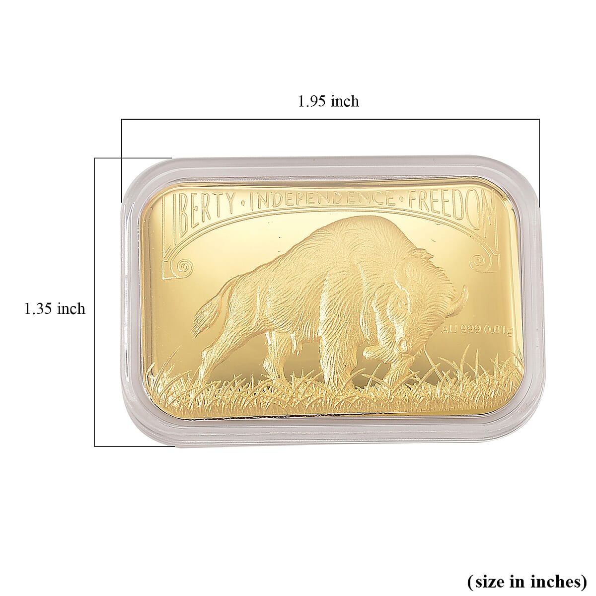 24K Golden Bison Tribute Emboss Sheet 31x45.5mm 10mg (Del. in 12-15 Days) image number 4