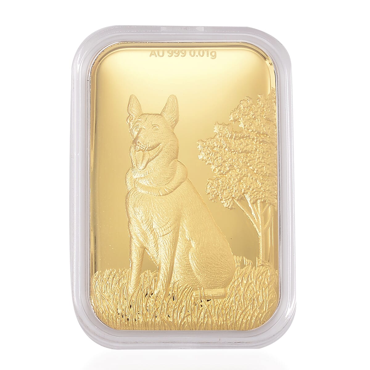 24K Golden Guardian German Shepherd Emboss Sheet 31x45.5mm 10mg (Del. in 10-15 Days) image number 0