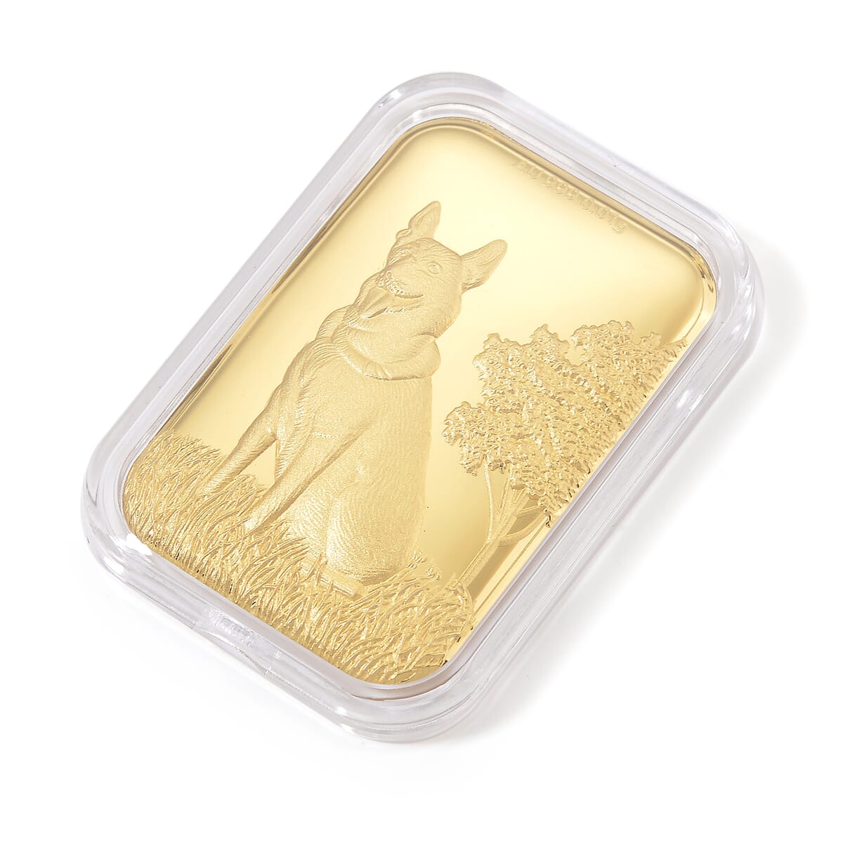 24K Golden Guardian German Shepherd Emboss Sheet 31x45.5mm 10mg (Del. in 10-15 Days) image number 2