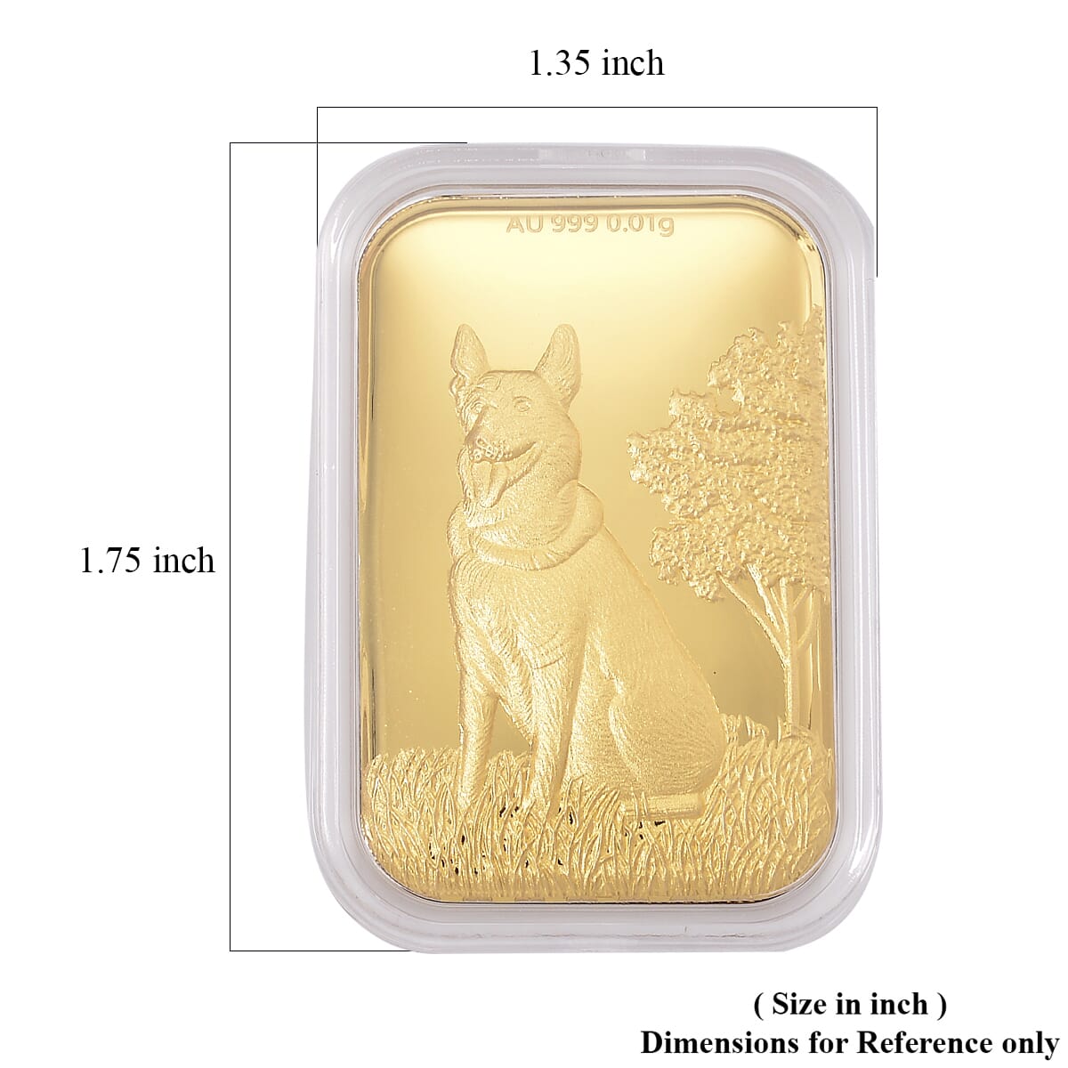 24K Golden Guardian German Shepherd Emboss Sheet 31x45.5mm 10mg (Del. in 10-15 Days) image number 4