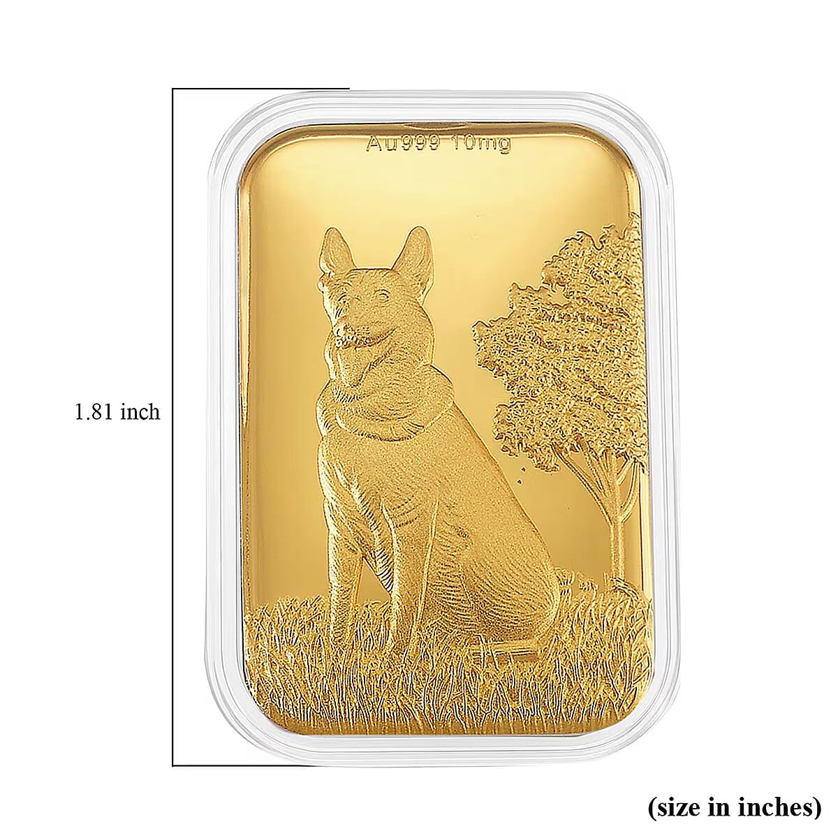 24K Golden Guardian German Shepherd Embossed Sheet 31x45.5mm 10mg image number 5